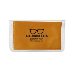 IMPRINTED Orange Basic Microfiber Cloth-In-Case (100 per box / Minimum order - 5 boxes) 